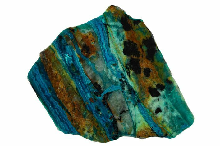 Polished Chrysocolla & Plume Malachite - Bagdad Mine, Arizona #133611